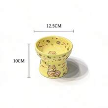 1 bát ăn cho mèo bằng gốm hình hoạt hình dễ thương, miệng rộng nghiêng, có thể dùng cả thức ăn và nước, phù hợp cho cả mèo và chó, giúp bảo vệ cổ và chống nôn, thiết kế chắc chắn, khó đổ. - 300ml - Xem 9