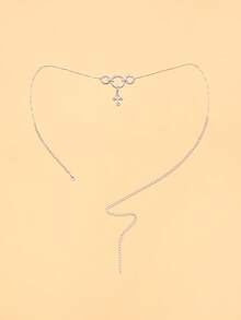1pc Sexy Fashion Circular Cross Pendant Waist Chain, Sparkling Rhinestone Jewelry For Women, Beach Jewelry - Multicolor - View 3