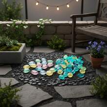 200/100/50/10pcs Glow-In-The-Dark Star Shaped Pebbles, Luminous Resin Stones, Outdoor Decor, Garden Landscaping Material, Aquarium Decoration, Mixed Color, DIY Path, Wedding Venue - C - View 7
