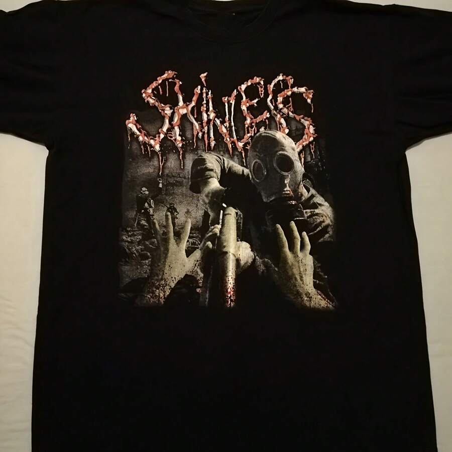 Skinless Band Gift For Fans Black T-Shirt Cotton All Size - Black - View 1