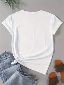 Soft 100% Cotton T-Shirt, Casual Women's T-Shirt, Breathable Cotton T-Shirt, Goes With Everything, Great. - 白色 - 查看 3
