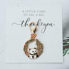 1pc/6pcs Cute Panda Keychain, Comes With Thank You Card, Decor For Backpack, Keychain Ornament, Suitable For Panda Lovers, Birthday, Party Gifts - Multicolor - View 4