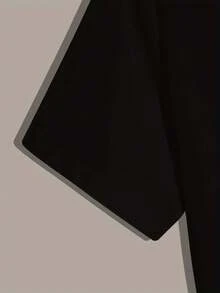[Estampado 2D y Cómoda] Nueva Camiseta de Verano para Hombre Manga Corta con Estampado 2D de Diseños Hermosos, Perfecta para Uso Casual y Cómodo - Negro - Ver 3