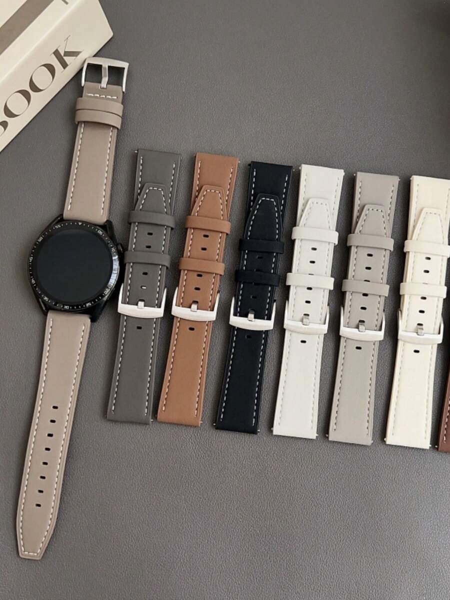 1条男女通用真皮表带，兼容 46mm、49mm、45mm、44mm、42mm、41mm、40mm、38mm，适用于 Series 11、10、9、SE2、SE8、7、6、5、4、3、Ultra2、Ultra的替换表带，休闲表带