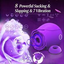 Rose Sex Toy For Women: Clitoral Vibrator With Quiet 8 Sucking & Vibrating Functions, Nipple Teasing Clitoris Stimulator For Sexual Pleasure Adult Toy For Couples, Clitoral Stimulation, Solo Play, Elegant Vibrator, Discreet Design - 紫色的 - 查看 5
