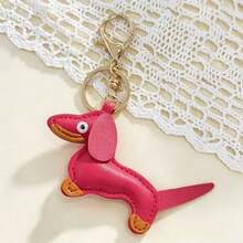 1pc Cute Cartoon Dachshund Dog Leather Keychain, Bag Charm Decor Car Accessories Halloween Accessories Teachers Day Christmas Gift Ideas Bag Accessories Lanyards With Id Holder Car Accessories Bag Charms Car Accessories Friend Sister - Multicolor - View 17