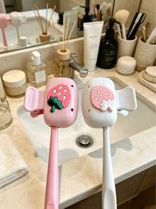 4/1pc Random Color Toothbrush Head Cover Guard, Portable Travel Toothbrush Storage Box, Electric Toothbrush Protective Case, Dust Shield, Compact Organizer, Hygienic Container For Bathroom Organization And Daily Use - Multicolor - View 1