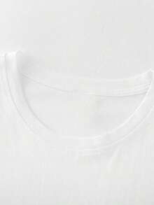 Nueva Camiseta de Manga Corta con Cuello Redondo y Estampado Exclusivo para Viajes Casuales de Primavera, Verano y Otoño 2026 en Color Blanco para el Verano - Blanco - Ver 3