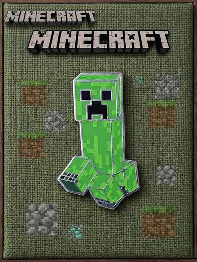 Monogram 1 pieza Broche de metal oficial y autorizado de Creeper de Minecraft, insignia creativa coleccionable, pin decorativo para accesorios, bolsas, ropa, estuches de lápices, faldas, regalo práctico de cumpleaños