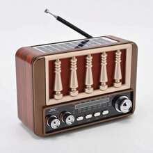 Radio portátil retro, radio de emergencia solar clásica y vintage, altavoz Bluetooth estéreo multifunción TWS, compatible con tarjeta TF/USB - Ver 10