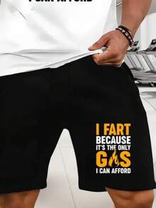 New Men'S Fashion Clothing, Summer Casual Round-Neck Short-Sleeve T-Shirt And Drawstring Shorts Set, Men'S Vacation And Fitness Apparel, Printed Letter Casual Set, Smooth Fabric, Soft And Comfortable, Breathable, Cool, Sweat-Absorbent - 短褲 - 查看 2