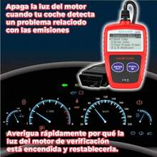 Escáner OBD2 Herramienta de Diagnóstico Automotriz, Lector de Códigos de Falla del Motor, Compatible con Todos los Vehículos con Protocolo OBD2 - Rojo - Ver 6