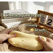 20261pc 7cm Pale Yellow Cheese Coconut Oil Cheese Squishy - Soft Dough Texture With Creamy Filling, Silent Squeeze Stress Relief Toy Desk & Mindful Breaks - 2025 Trending Sensory Gadget Adults - 均碼 - 查看 4