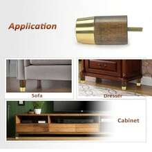 Bộ 4 chân bàn ghế gỗ kích thước 3 inch, 5 inch, 6 inch có nắp mạ vàng, dùng thay thế chân ghế sofa, chân bàn ghế dài, tủ, kệ tivi, chân giường. - màu nâu - Xem 6