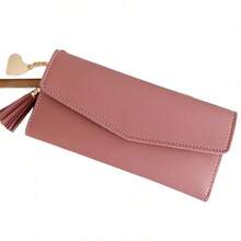 Pointer jumping Ví nữ dài tua rua thời trang, giảm giá 30%, dung tích lớn đựng tiền xu và thẻ, phù hợp cho nữ sinh, ví cầm tay. - Nhiều màu - Xem 12