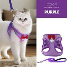 Cat Leash Set, Soft Breathable Vest With Reflective Strip, Escape-Proof Cat Harness, Suitable For Walking Cats And Outdoor Activities, Pet Vest Leash - Multicolor - View 15