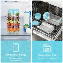 2 Stücke tragbare Salatschüssel Set, inklusive 75ml Soßenbehälter, 304 Edelstahl Salatbesteck und auslaufsichere Salatdose mit seitlichen Öffnungen und Portionsanzeige, geeignet für Büro, Fitness und Reisen (Grün) - Verschiedenfarbig - Übersicht 9