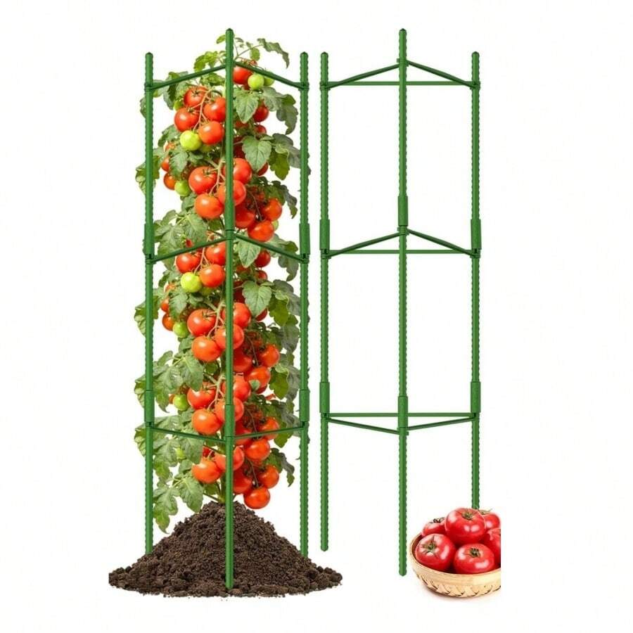 1 Pc Assembled Tomato Cage, Vegetable Support Stake, For Climbing Plants, Vegetables, Flowers, Fruits, Vines - Multicolor - View 1
