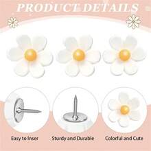 12 piezas de chinchetas con forma de flor, chinchetas de corcho blando suave, chinchetas decorativas para pared de fotos, pared destacada, mapa, tablero de anuncios, oficina o hogar - Multicolor - Ver 3