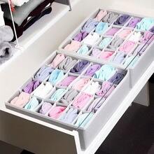 1pc Underwear & Socks Drawer Organizer Box, White, 20 Compartments Fabric Storage Box For Underwear, Socks And Clothing - View 4