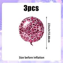 3pcs 22inch 4D Round Disco Balloons, Including Leopard Print Balloon, Laser Disco Ball, Pink Disco Ball Music Performance Decor Props, 80s 90s Party Gifts, Photo Props, Hip Hop Disco Birthday Party Decorations, Music Concert Theme Party Cosplay Stage Birthday Decor, Party Supplies - Multicolor - View 11