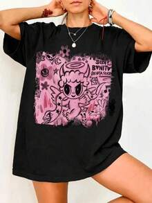 Dam-T-shirts - Svart - Visa 7