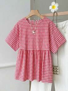 Camisa de mujer tejida a rayas verdes - Rojo - Ver 6
