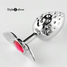 1pc, Strawberry Shaped Metal Anal Plug, Butt Plug, Dildos, Adult Women Toys, Adult Men Toys, Adult Pleasure, Sexual Wellness, Sex Toys - one-size - View 4