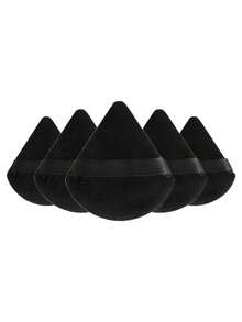 50-Piece Triangular Velvet Powder Puff, Facial Loose Powder Puff, Reusable Powder Puff, Face And Eye Makeup Puff, Soft Foundation Puff, Foundation Dry Powder Makeup Tool,Room Decor, Dressing Table, Travel, Bedroom, Makeup Accessories, Powder Puff - Black - View 11