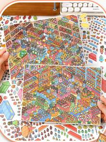 New Large Size DIY Scene Stickers, Adult Landscape Stickers, House Stickers, Scrapbooking Stickers, 3D Miniature House Micro Landscape Stickers, DIY Scrapbook Stickers, Landscape Stickers, Scenery Stickers, Notebook Stickers, Back To School - A - View 8