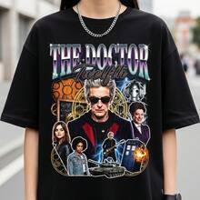 Twth Doctor , TV Show Merch, Quote, Dr Who Gift Camiseta 100% Algodón Unisex - Playera Casual Premium de Corte Cómodo - Negro - Ver 1