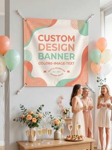 1pc Personalized Custom Design Backdrop,Custom Design,Personalized Custom Design Banner, Customizable Photo Backdrop For Parties & Celebrations, Upload Your Own Logo For Any Occasion,Make Your Celebration Truly One-Of-A-Kind - Multicolor - View 5