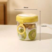 1 cốc thủy tinh tối giản đựng salad/cháo yến mạch có nắp và thìa, cốc kín đựng ngũ cốc/sữa. - Nhiều màu - Xem 6