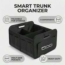 1 pieza Caja de almacenamiento plegable para Fiat 500 de tela Oxford, diseño ahorra espacio para el maletero y organizador interior, se adapta a la mayoría de vehículos - A - Ver 2