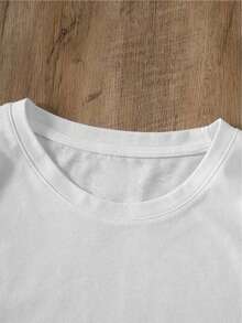 YOCASA Women's Soft 100% Cotton T-Shirt, Casual Summer Style, Crew Neck, Fitted, Short Sleeve, With Oil Paint Print Of Flowers, Hearts, Cherries, And Lettering. Simple And Casual Fabric, Sporty Style, Ideal For Everyday Wear And Valentine's Day Dates. Breathable Cotton T-Shirt, Goes With Everything. - 白色 - 查看 4