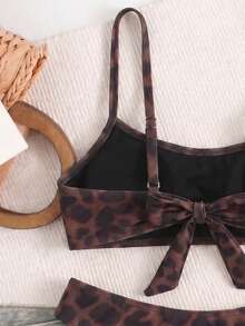 New Arrival Spring/Summer European And American Casual Sexy Leopard Print Beach Resort Party Women Bikini Set - Multicolor - View 5