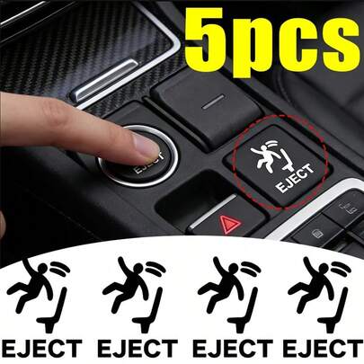 5pcs/Set Funny "Ejection" Button Stickers For Car Dashboard, Interesting Decorative Stickers, Gifts For Car Enthusiasts