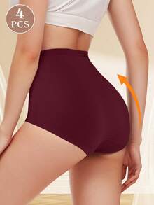 MIOTAN 4件組女款高腰內褲，舒適親膚塑形內褲 - 彩色 - 查看 3
