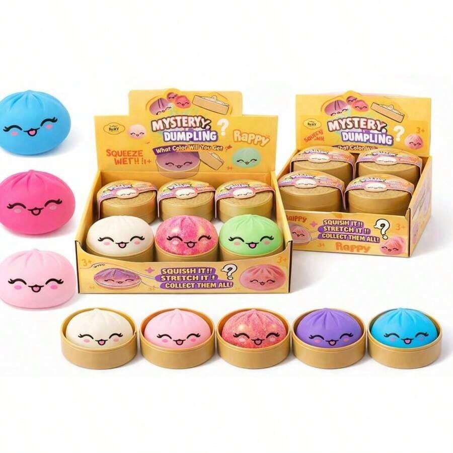 1/6/8pcs Viral Dumpling Squishy - Random Dumpling Box, Colors Dumplings Squishy Toy (Random-4PCS) - 隨機顏色 1 件 - 查看 1