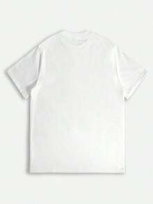 1 Piece, Plus Size, Women's Plus Size Clothing, Women's Plus Size T-Shirt, Casual Short Sleeve Crew Neck Top, Medium Stretch Fabric, Washed, Comfortable Fit For All Seasons, Women's T-Shirt, Unique 2D Flat Print T-Shirt, Comfortable Fit, 2D Flat 180g 100% Cotton - 白色 - 查看 2
