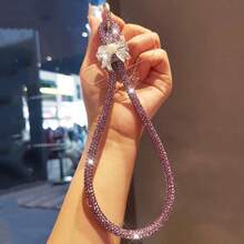1 buah Tali Gantungan Ponsel Kristal dengan Hiasan Pita Berlian Imitasi, Aksesori Fashion Mewah untuk Wanita, Tali Gantung Ponsel yang Dapat Dilepas, Aksesori Fashion dengan Klip untuk Kamera CCD - Pita Mutiara - View 6