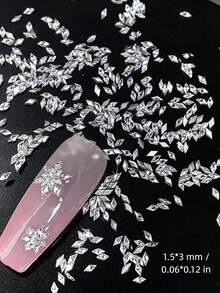 100入亮片透明美甲鑽石 3D迷你Y2K美甲寶石 美甲配件 美甲用品 美甲DIY裝飾 美甲藝術用品 - 白色 - 查看 3
