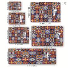 1pc Geometric Floral Tile Pattern Printed Coffee Bar Mat, Stove Mat, Drainage Mat, Silicone Drainage Mat For Coffee Machine, Rubber Drainage Mat, Super Absorbent And Wear-Resistant Dish Drying Mat, For Countertop, Restaurant, Kitchen, Patio Dining Table Decor, Household Kitchen Supplies, Countertop Decorative Mat - Multicolor - View 9