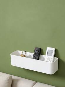 Wall Mounted White Storage Box, Space Saving Organizer For Bedroom Bathroom, Easy Access & Convenient Storage Solution, Multi-Purpose Wall Shelf For Small Items, No Drilling Required, Home Organization Must-Have For Apartments & Small Spaces - White - View 9