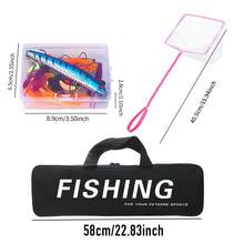 2.4m Pink Fishing Rod & Reel Combo With Pre-Spooled Reel Landing Net Tackle Box Travel Portable Fishing Kit - Pink - View 6