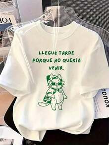 Camiseta de mujer estampada de manga corta para verano, tela de poliéster, estilo multifuncional, corte regular, peso 180 gramos, 1 unidad. - Blanco - Ver 7