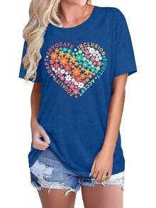 Camisetas de educación especial para profesores, camisetas gráficas de educación especial para profesores, para enseñar la vida, regalo de manga corta. - Azul - Ver 2