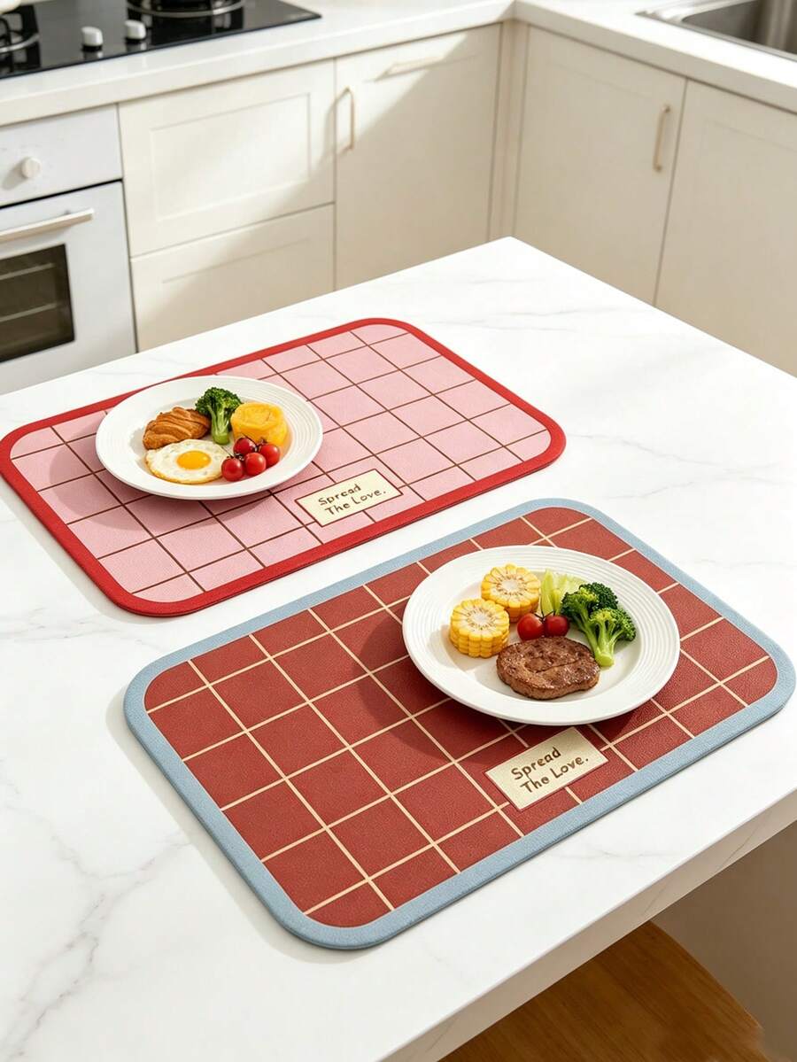 1-Piece Placemat Set - Mid-Century Modern Abstract Geometric Art Table Mats | Polyester Material | Machine Washable | Ideal For Dining Tables, Kitchens, Cafés, And Home Decor | Abstract Geometric Design | Easy-Care Material - Solid Color - View 1