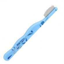 1 pièce Brosse de toilettage pour animaux de compagnie | Design à pointe ronde, convient pour le nettoyage du visage et le brossage des poils des chats et des chiens, facile à nettoyer - élimine sans effort les taches de larmes et la saleté - Voir 10