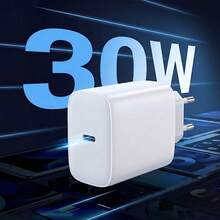 1-2個 30W 快充適配器，歐規插頭，USB-C 手機快充充電器，相容於 17 Pro Max/17 Pro/17/16 Pro Max/16 Pro/16/15 Pro Max/15 Pro/15 Plus/15 - 查看 2